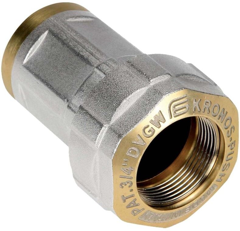 Kronos push Messing-Klemmverbinder mit ig - für Stahlrohr ø 21,3 mm x 1/2 Zoll ig (dn 15) dvgw acs