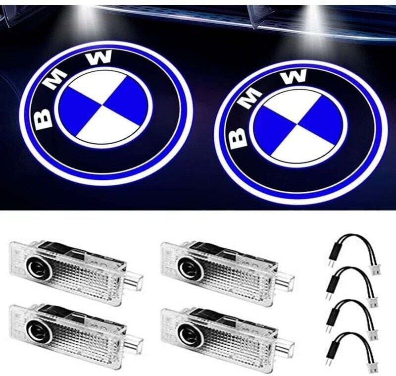 (4er-Set) Autotürleuchten, Logo-Projektor, Willkommensleuchten, kompatibel mit BMW-Zubehör der Serien 1/3/4/5/6/7/M/X/Z/...