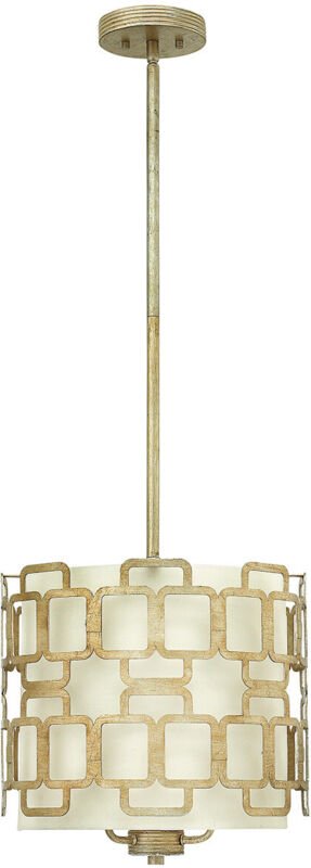 Pendelleuchte Deckenlampe Hängeleuchte Stahl Silber d 37,9 cm Esszimmerlampe