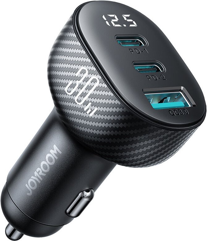 Autoladegerät mit Display 2x USB-C USB-A 30W schwarz