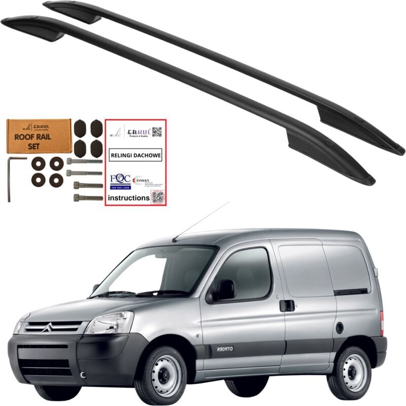 CITROËN BERLINGO 1998-2008 Dachreling aus schwarzem Aluminium, robust