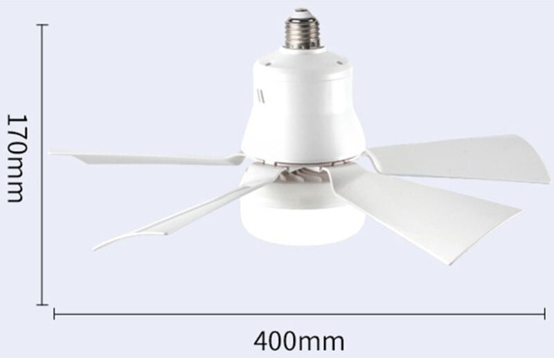 Abnehmbare geteilte Lüfterlampe E27 Kopf unendlich dimmbar 3-Farben Variable Light Timer-Speicher mit Fernbedienung - Eo...