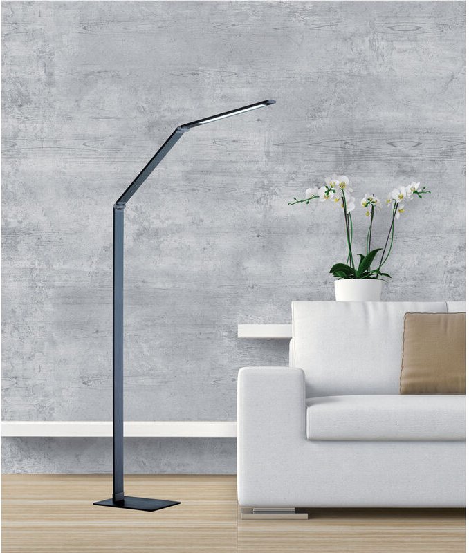 Led Stehleuchte geri Grau, dimmbar & Lichtfarbe wählbar, Höhe 133cm