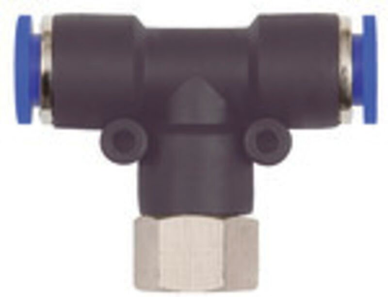 Riegler - T-Steckverschraubung »Blaue Serie«, drehbar, M5 innen, ø 4 mm