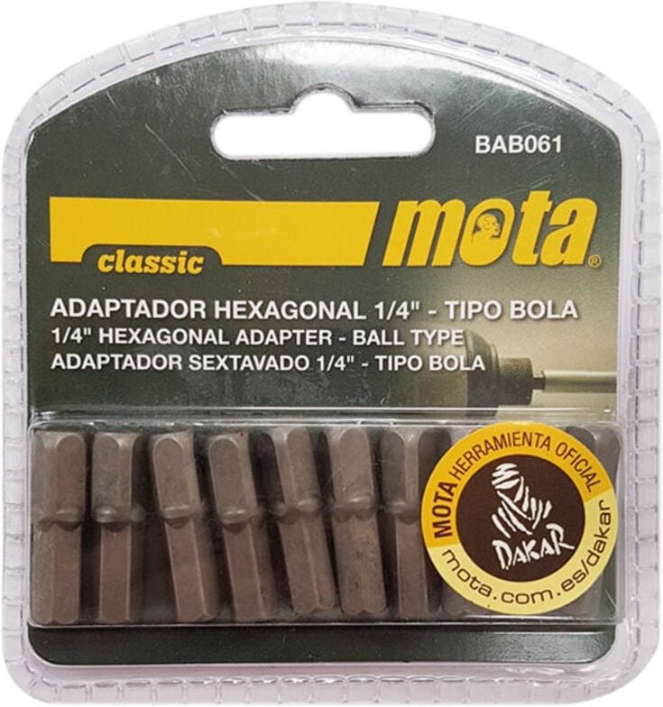Mota - Sechskant-Adapter, Kugel-Ausführung, 25mm, 1/4, 10 Stück Werkzeuge 39240