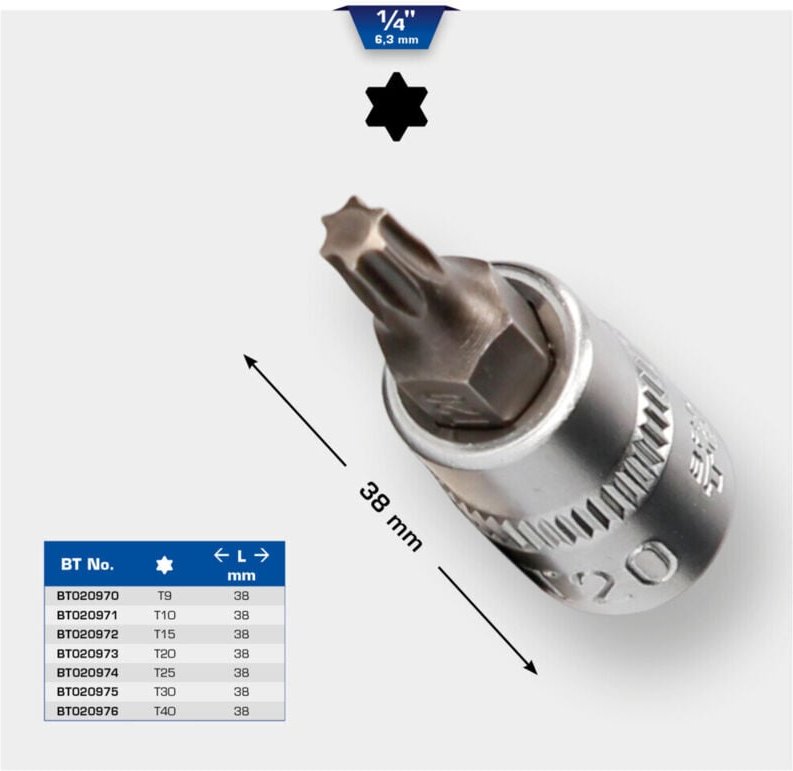 Brilliant Tools - 1/4' Torx-Bit-Stecknuss, T10