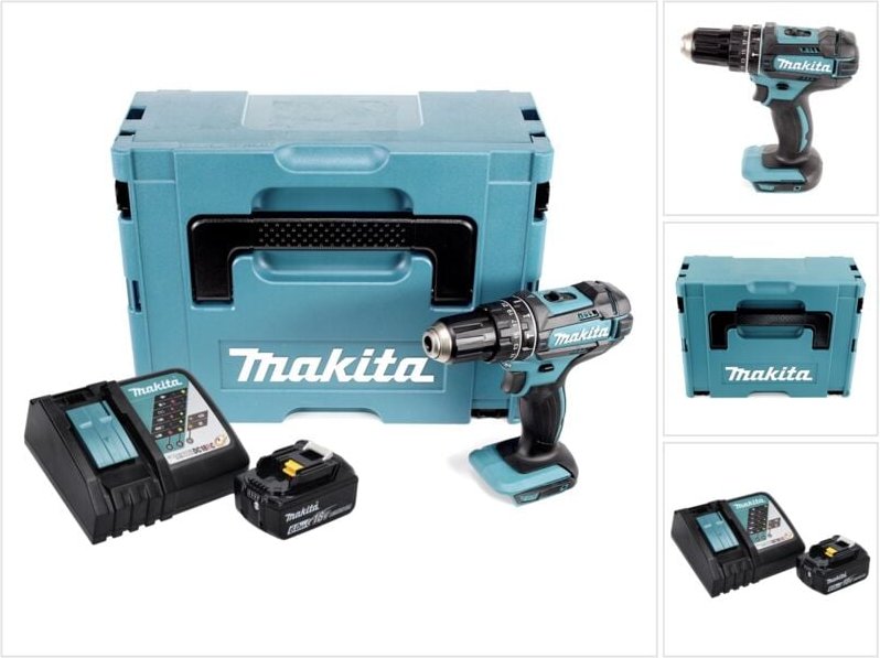 Dhp 482 RG1J Akku Schlagbohrschrauber 18 v 62 Nm + 1x Akku 6,0 Ah + Ladegerät + Makpac - Makita