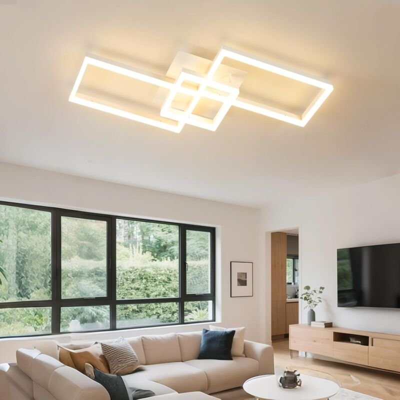 Thumbnail - Amdelne LED Deckenleuchte 80cm,3-Rechteck Design,48W Dimmbar Deckenlampe mit Fernbedienung,Nachtlicht Memory-Funktion fü...