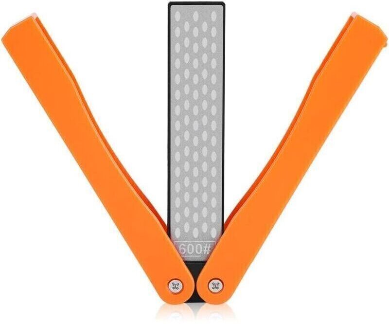 Messerschärfer mit 400/600er Körnung, doppelseitiger, klappbarer Diamant-Schärfstein für Outdoor-Camping