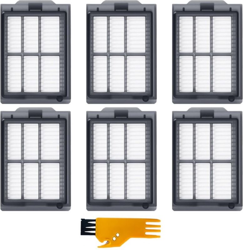 6 Stück HEPA-Filter-Zubehör für iRobot Roomba Plus 505 Combo Robot/Roomba Plus 405 Combo Robot, waschbar und wiederverwe...