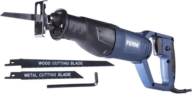 Ferm - Säbelsäge 710W - Soft Griff - mit 2 Sägeblätter für Holz (130mm-11TPI) und Metall (82mm - 30TPI)