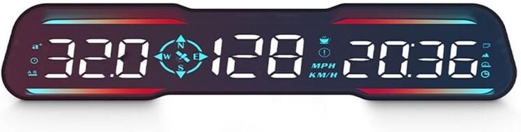 Auto-Head-Up-Display, AMROOLOO Auto-HUD, neu entwickelter Tachometer, Anzeige von Geschwindigkeit, Zeit usw. MPH und KM/...