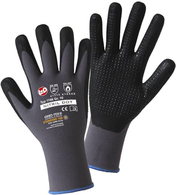 Leipold Doehle NITRIL DOT 1166-8 Polyamid Arbeitshandschuh Größe (Handschuhe): 8, M EN 388 CAT II