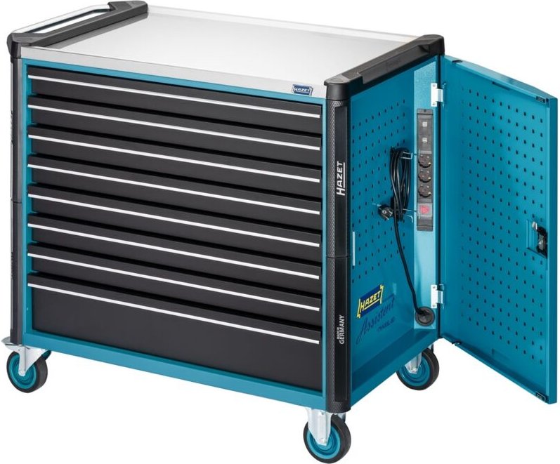 Werkstattwagen Assistent, Schubladen, flach: 7 x 81 x 870 x 522 mm, Schubladen, hoch: 1 x 166 x 870 x 522 mm, Anzahl Wer...