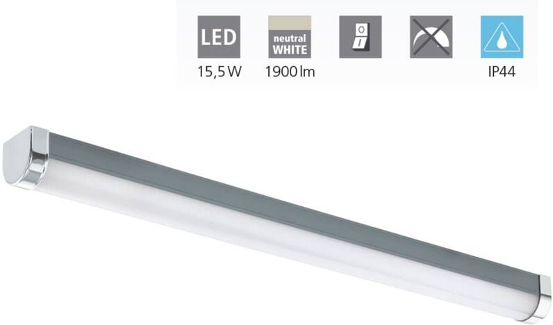 Led Spiegelleuchte Tragacete 1 silber-chrom 60 x 4,5 cm neutralweiß Deckenlampen & Kronleuchter - Eglo