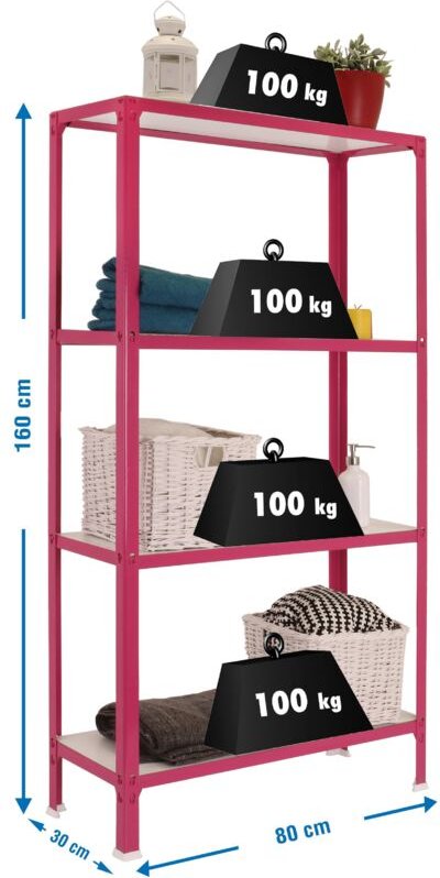 Simonrack Simon Home Click Wood Mini Regal rosa weiß