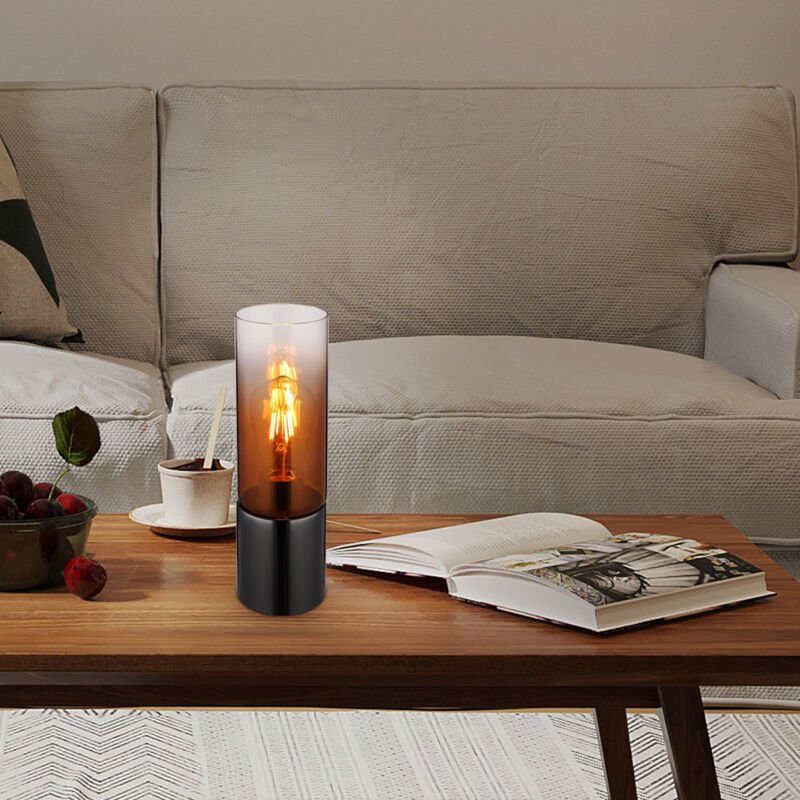 Globo - Tischleuchte Tischlampe Schlafzimmerlampe 1 flammig kupferfarben Glas h 30 cm