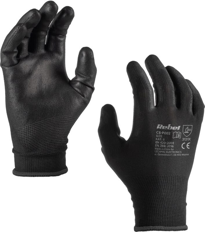 Rebel CS-P002 Polyurethan-Arbeitshandschuhe Größe 10L (2 Paar)