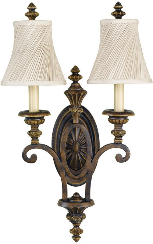 Elstead - Drawing Room - 2 Licht Innenkerze Wandleuchte Walnuss, E27