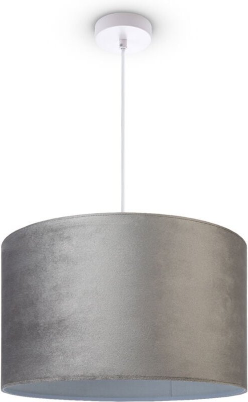 Thumbnail - Pendelleuchte Stehleuchte Dreibein Wohnzimmer Lampenschirm Velours Unifarben E27 Pendelleuchte - Weiß, Grau Weiß (Ø45.5 ...