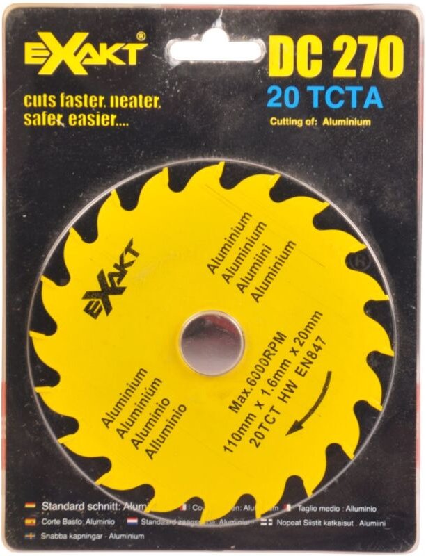 Buri - Original Ersatzsägeblatt Sägeblatt Handkreissäge Exakt DC270 Kreissäge Holz Alu - 20 tcta für Aluminium