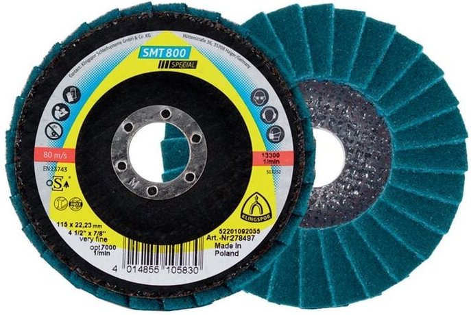 Klingspor - 278497 Fächerscheibe smt 800 ø 115 mm Körnung very fine 12° gewölbt in