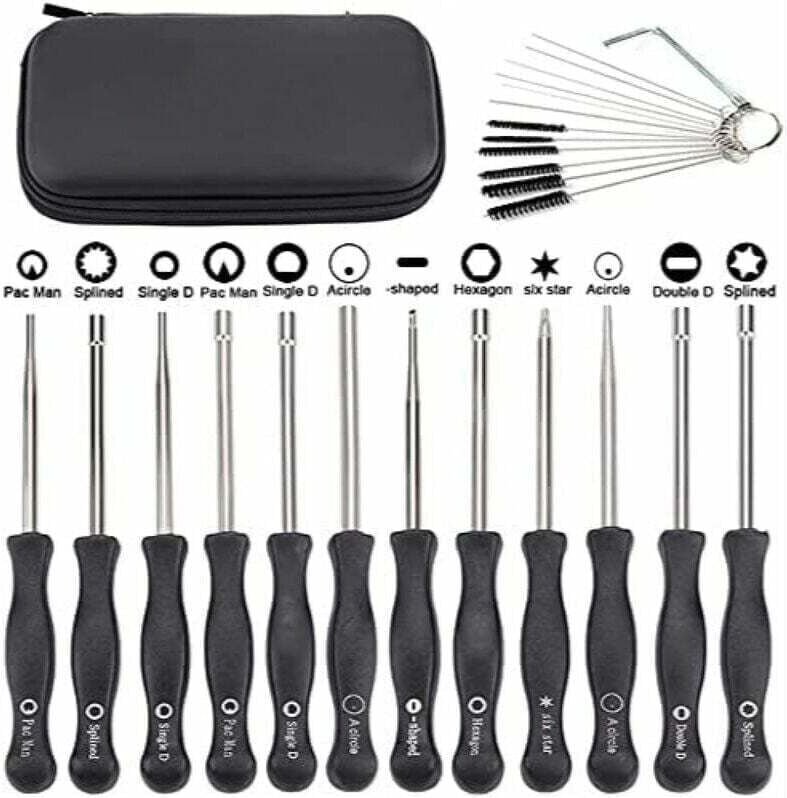 Satz mit 12 Schraubendrehern zum Einstellen von Vergasern – kompatibel mit kleinen Echo- und STIHL-Motoren, inklusive Bü...