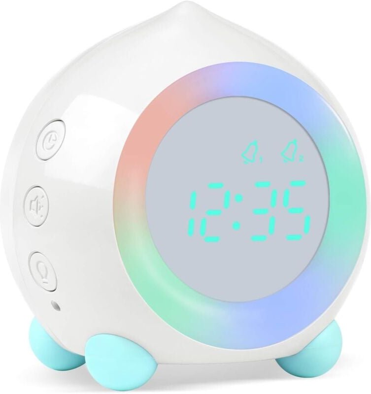 Digitaler Kinderwecker, digitaler Wecker, Sonnenaufgangssimulator, Kinderwecker für Mädchen und Jungen mit bunten Lichte...