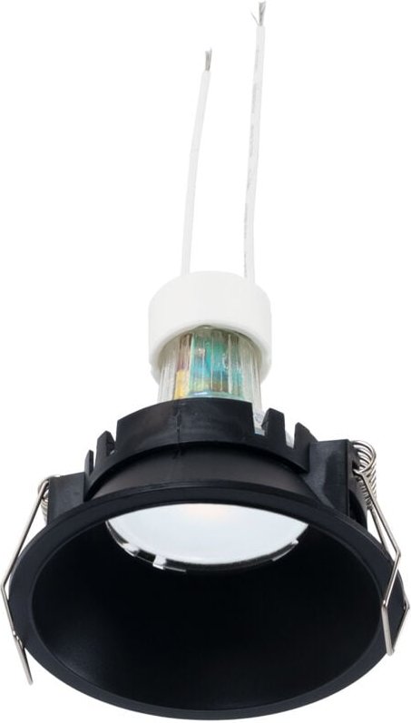 SET - Einbaustrahler Starr Ø82mm (schwarz) + 5,4W GU10 Glühbirne