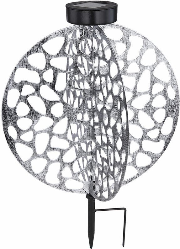 Solarlampe für Außen Deko led Solarleuchte Gartenleuchte Deko Garten silber, Lichteffekt mit Erdspieß, 1x led 3000K, LxH...