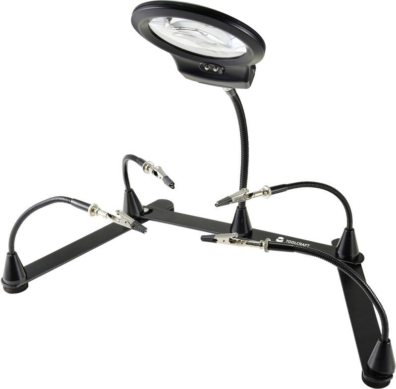 Toolcraft - AT-430 Dritte Hand mit Lupe (ø x h) 90 mm x 365 mm 1 St.