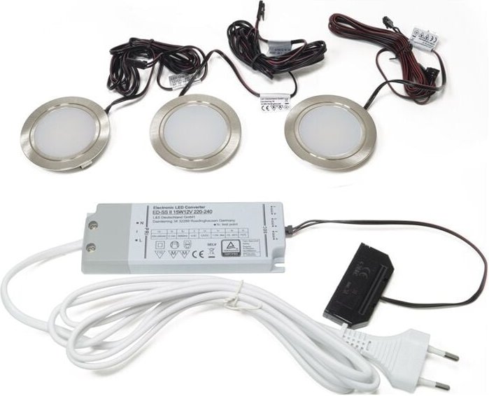 L&S 3-er Set Einbauleuchte Chip Warmweiß 12 V 12 W ( 3000550005 )