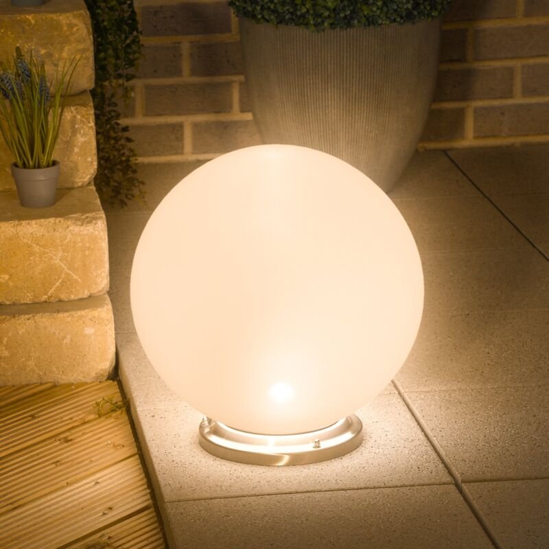 Solarkugel ⌀40cm Gartenkugel cct rgb Edelstahlsockel Fernbedienung 102634 - Esotec