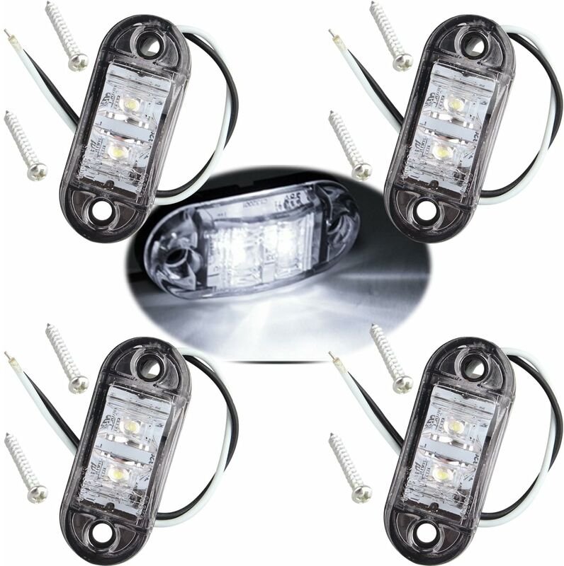 Gotrays - 4 Stück IP65 12 V/24 v led ovale Seiten-Logoleuchte vorne und hinten Positionsanzeigelampe Universal für LKW-A...