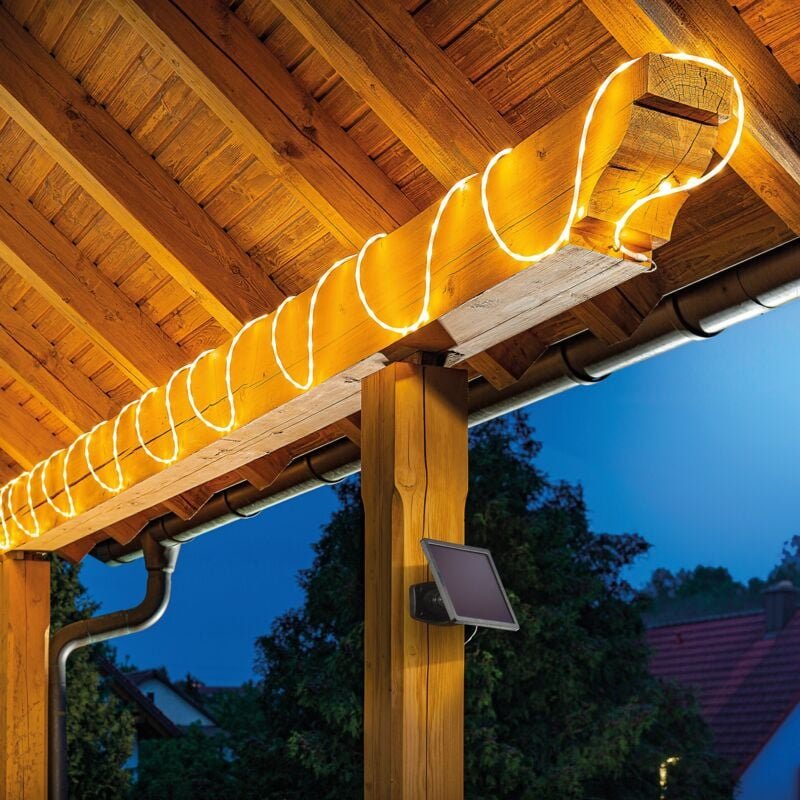 Solar Lichterschlauch mit 200 warmweißen LEDs Lichterkette outdoor 102572 - Esotec