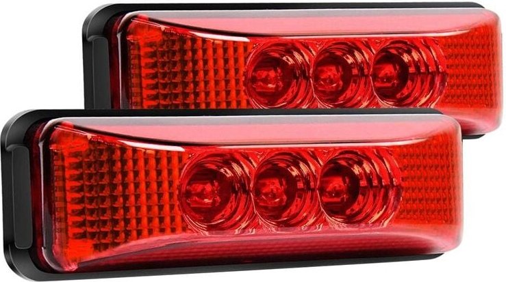 2er-Pack 3,9 Zoll rote 3 LED-Seitenmarkierungsleuchten für vorne und hinten für LKW-Anhänger, Umrissleuchten, Felslichte...