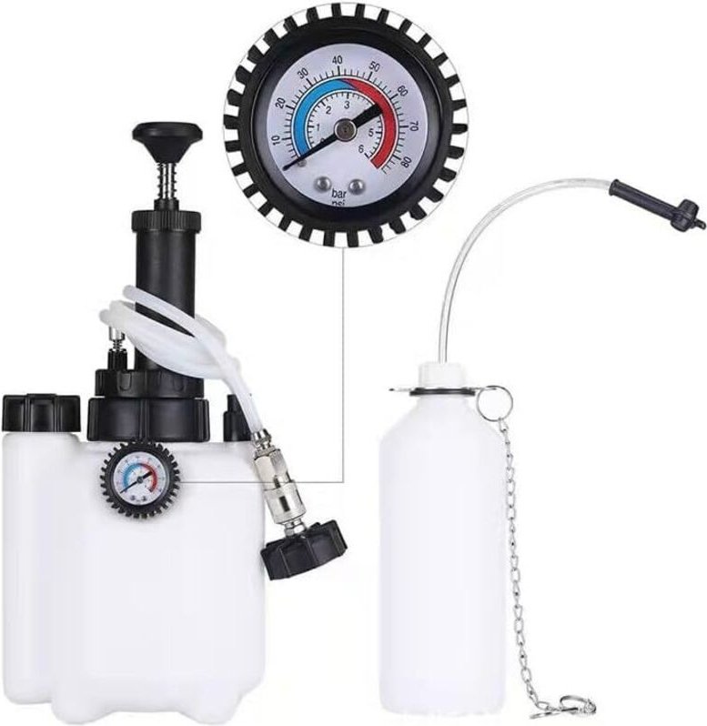 Jalleria - 3L Auto-Bremsentlüfter, Bremsflüssigkeitswechsler mit 1L Bremsenentlüfterflasche und E20-Standardadapter, Bre...