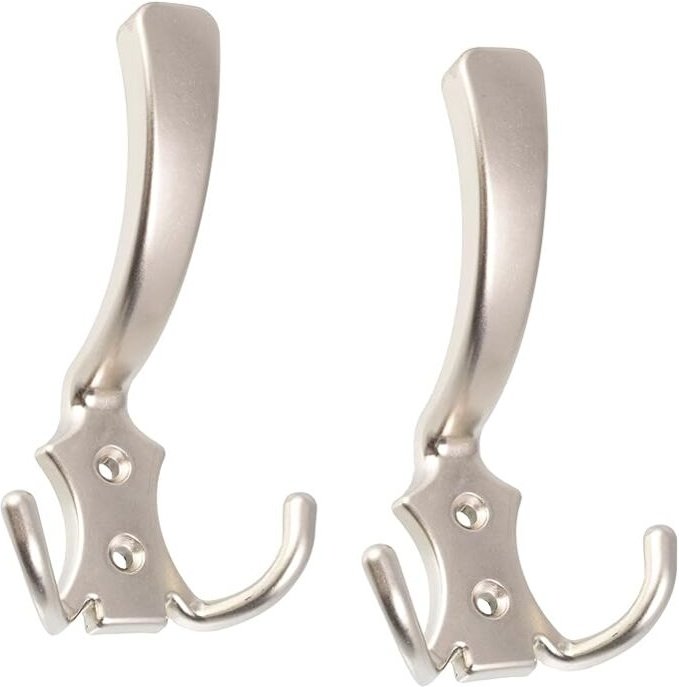 Thumbnail - Set mit 2 Dreifach-Wandhaken – Haken/Aufhänger zum Aufhängen von Garderobe, Hut, Bademantel, Bad, Handtuch, Dusche, wc -...