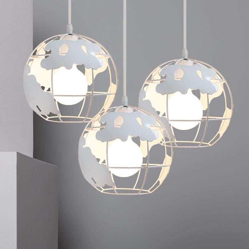 Pendelleuchte Vintage, Stil-Industri Hängeleuchten im Ø20 cm Globus Design, Decken Lampe Kugel E27 für Wohnzimmer Esszim...