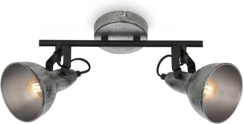 Briloner - Deckenleuchte Deckenspots drehbar vintage 40W 2xE14 Antik-Silber Metall