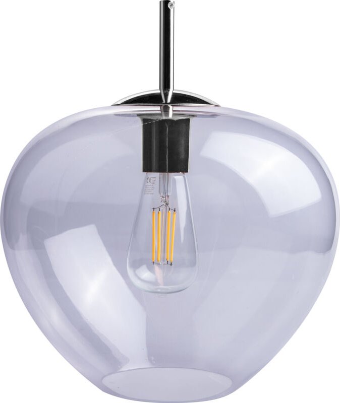 Deckenlampe Pendelleuchte Wohnzimmer Schlafzimmer Höhenverstellbar Glas E27 ohne Leuchtmittel, Klar-Chrom - Paco Home