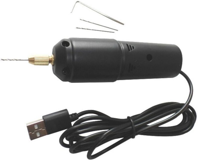 Mini-Bohrmaschinen, tragbarer dc 5 v USB-Bohrer mit 3 Bits, Bastel-Rotationswerkzeugen für Papier, Kunststoff, Holz