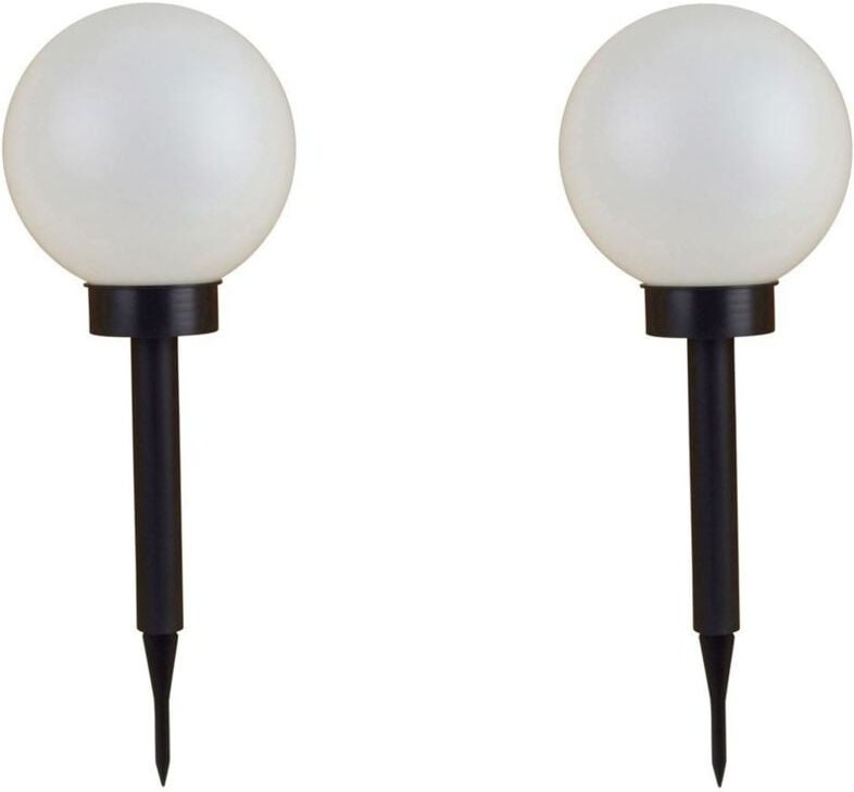Buri - 2er Set led Solar Kugelleuchte 3 in 1 Kugellampe Leuchtkugel Gartenleuchte