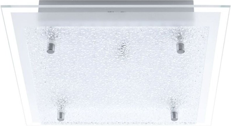 Eglo - Deckenleuchte Küchenlampe Deckenlampe Wohnzimmer, Glas geeist, 9,7W 1000lm 4000K, LxB 28x28 cm