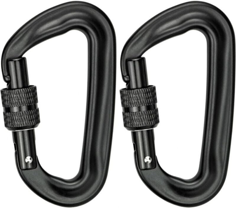 2 Stück Kletterkarabiner, 12 kN (1200 kg), robuste Aluminiumkarabiner, D-förmige Karabiner für Hängematte, Yoga, Schauke...