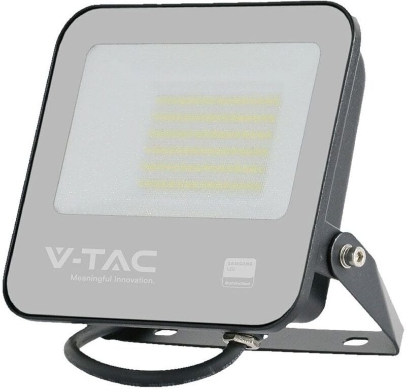 LED-Flutlicht Samsung IP65 Wasserdicht Schwarzes Gehäuse 1 Meter Kabel 50W 4270 Lumen 6500K