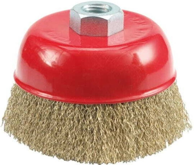 VOREL FRONTBÜRSTE 100mm, GEWELLTER DRAHT, GEWINDE, 06971