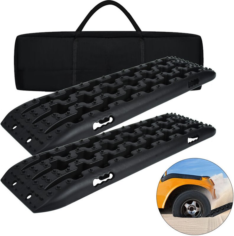 2 Stück Anfahrtshilfe Recovery Board Tracks Traction Mats Gripmatte Traktionsmatte Schnee Reifenleiter Sandbleche für wo...