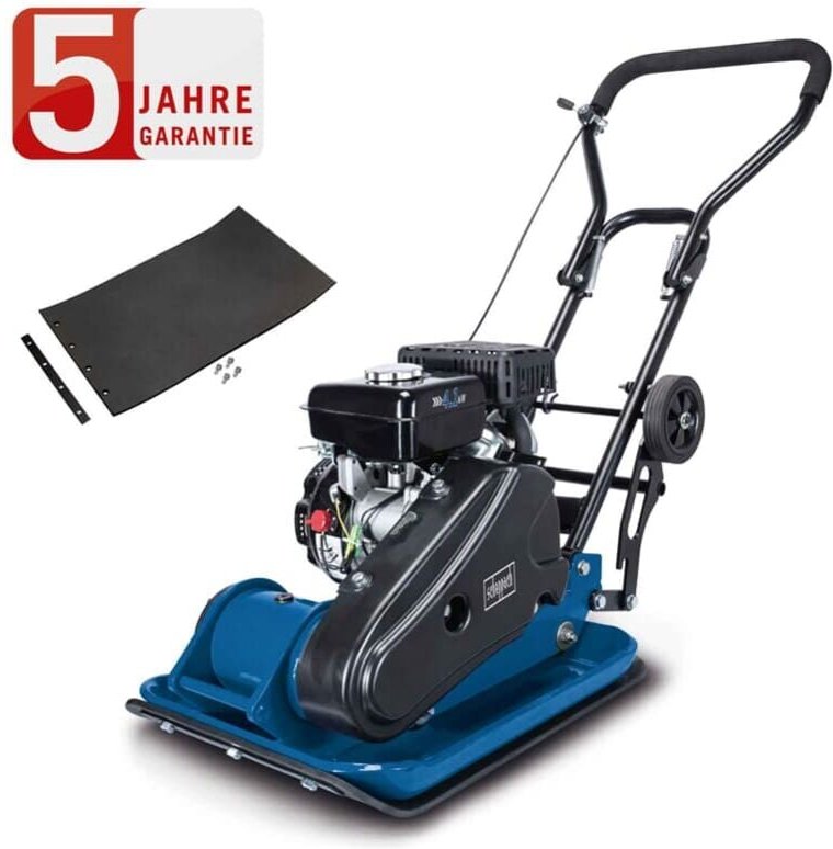 Scheppach - Benzin Rüttelplatte HP1900S 5,6PS 17kN Fahrvorrichtung Gummimatte