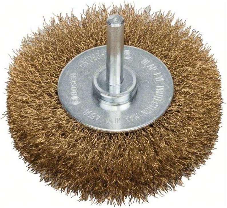 Bosch - Scheibenbürste, Messing, gewellter Draht, 75 mm, 0,2 mm, 16 mm, 4500 u/ min